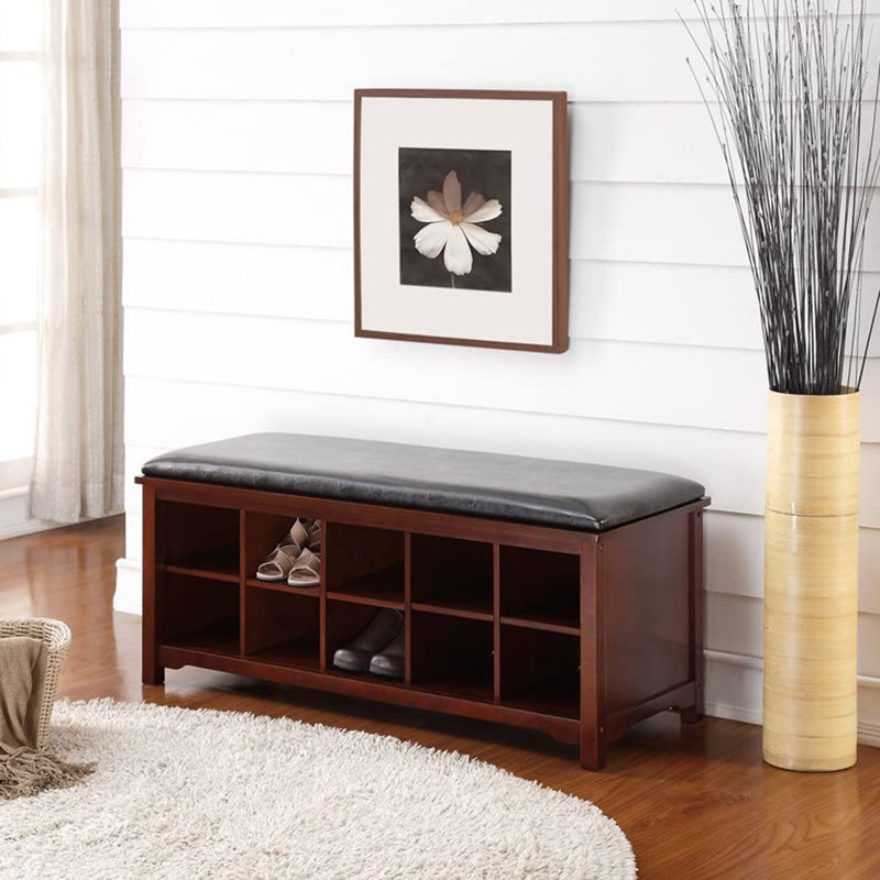 JEUPDAY 10 Pair Solid Wood Shoe Storage Bench Wayfair